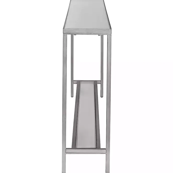 Online Kirklands Home Metal Mirrored Top Slim Console Table Silver
