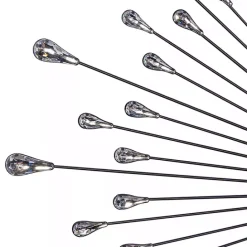 Hot Kirklands Home Silver Metal Sunburst Droplet Frame Clock