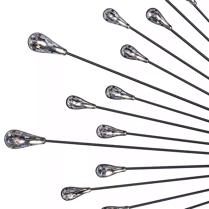 Hot Kirklands Home Silver Metal Sunburst Droplet Frame Clock