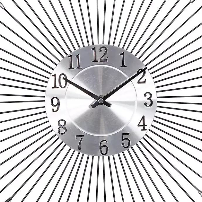 Hot Kirklands Home Silver Metal Sunburst Droplet Frame Clock