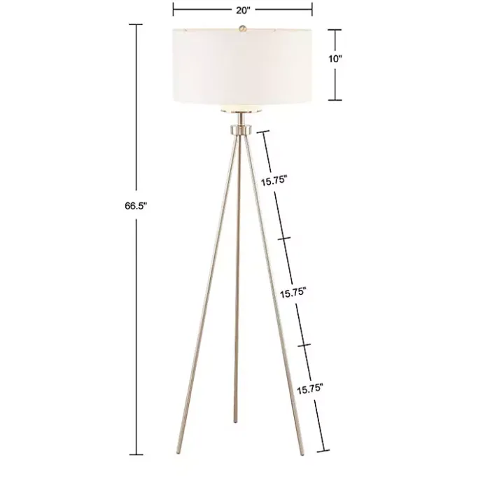 Clearance Kirklands Home Silver Metal Tripod Floor Lamp White