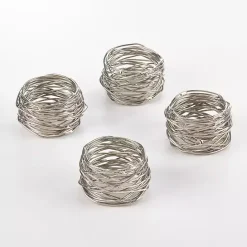 Online Kirklands Home Metal Twine Napkin Rings, Set of 4 Silver