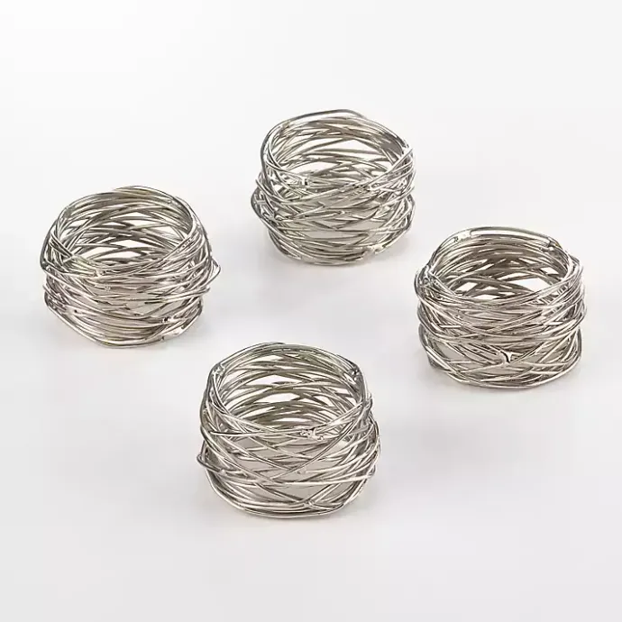 Online Kirklands Home Metal Twine Napkin Rings, Set of 4 Silver