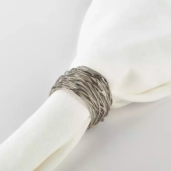 Online Kirklands Home Metal Twine Napkin Rings, Set of 4 Silver