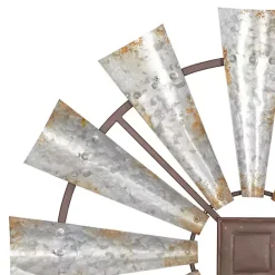 New Kirklands Home Metal Windmill Wall Plaque Silver