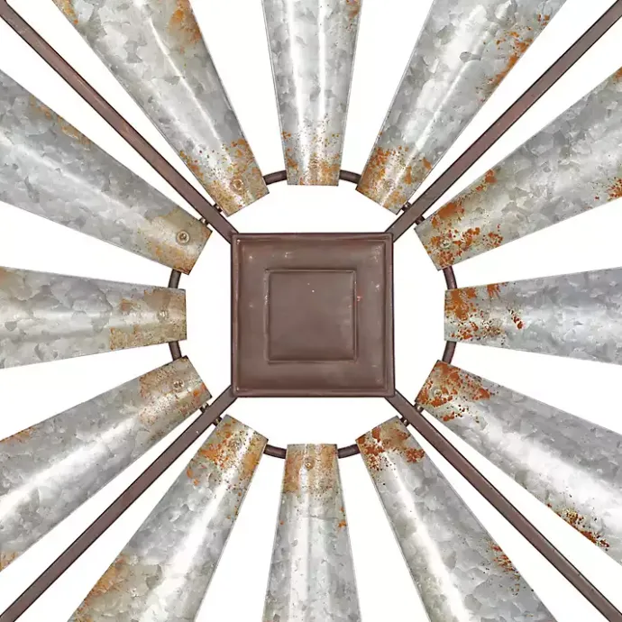 New Kirklands Home Metal Windmill Wall Plaque Silver