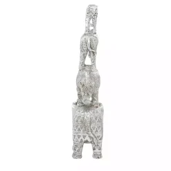 Kirklands Home Resin Stacked Animals Sculpture Silver