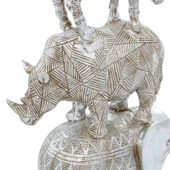 Kirklands Home Resin Stacked Animals Sculpture Silver