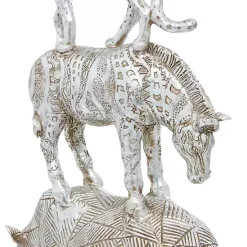 Kirklands Home Resin Stacked Animals Sculpture Silver
