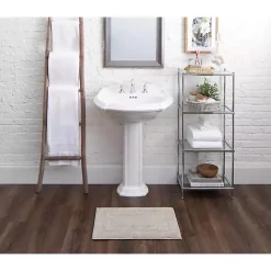 New Kirklands Home Silver Reversible Cotton Bath Mat, 34 in. Gray