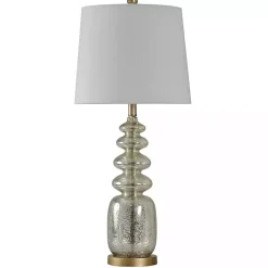 Clearance Kirklands Home Silver Rounded Mercury Glass Table Lamp White