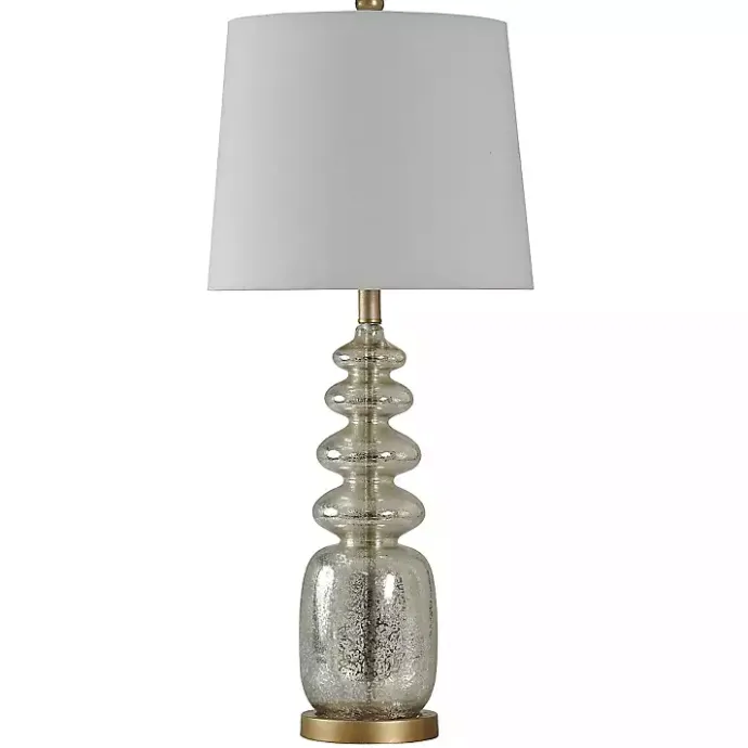 Clearance Kirklands Home Silver Rounded Mercury Glass Table Lamp White