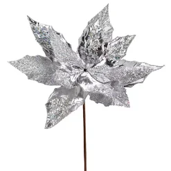 Discount Kirklands Home Sequin Poinsettia Tree Stems, Set of 6 Silver