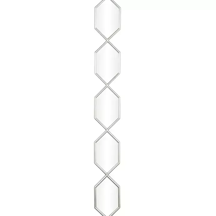 Online Kirklands Home Slim Stacked Hexagons Wall Mirror Silver