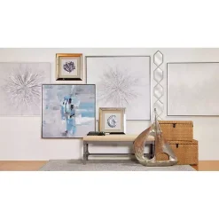 Online Kirklands Home Slim Stacked Hexagons Wall Mirror Silver