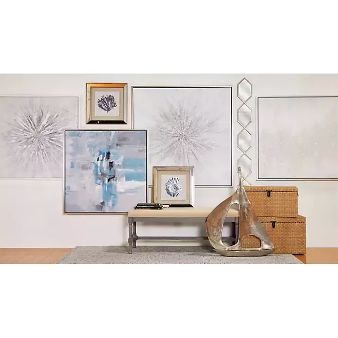 Online Kirklands Home Slim Stacked Hexagons Wall Mirror Silver