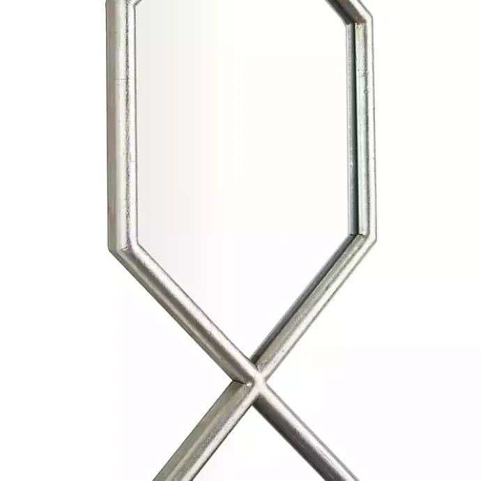 Online Kirklands Home Slim Stacked Hexagons Wall Mirror Silver