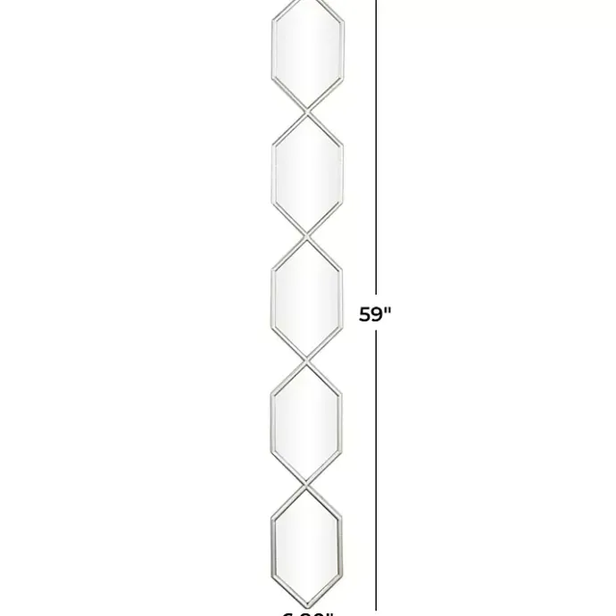Online Kirklands Home Slim Stacked Hexagons Wall Mirror Silver