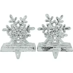 Clearance Kirklands Home Silver Snowflake Stocking Holders, Set of 2