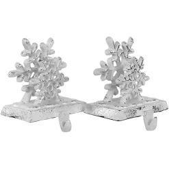 Clearance Kirklands Home Silver Snowflake Stocking Holders, Set of 2