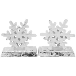 Clearance Kirklands Home Silver Snowflake Stocking Holders, Set of 2