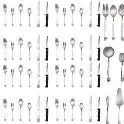 New Kirklands Home Stainless Steel 55-pc. Flatware Set Silver