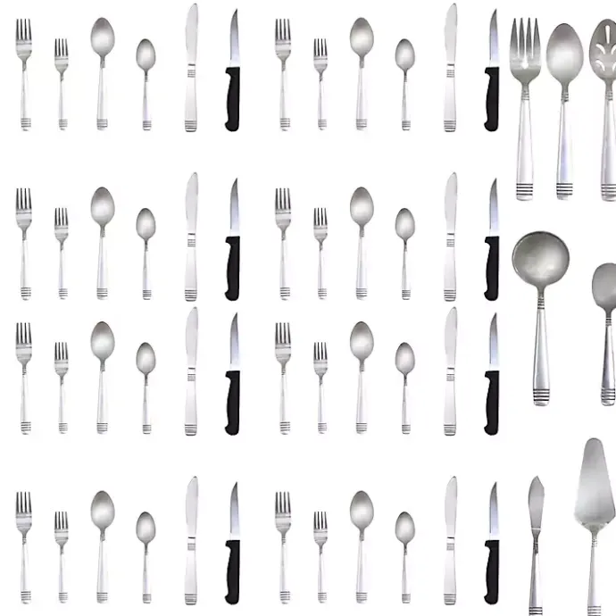 New Kirklands Home Stainless Steel 55-pc. Flatware Set Silver