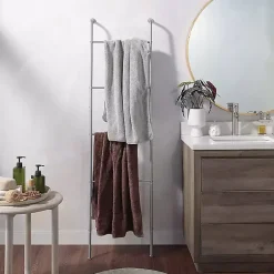 Hot Kirklands Home Steel 4-Bar Leaning Towel Ladder Silver