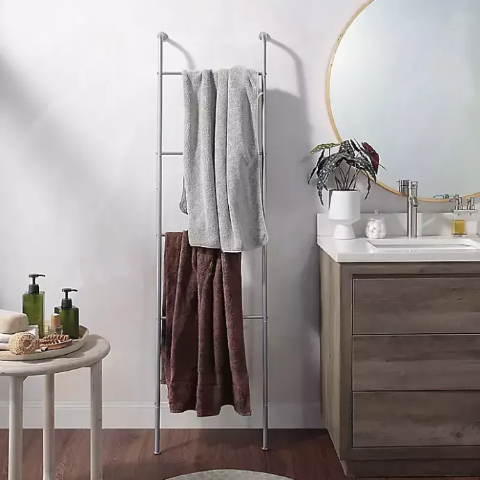 Hot Kirklands Home Steel 4-Bar Leaning Towel Ladder Silver
