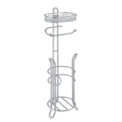 Online Kirklands Home Toilet Paper Storage Stand with Basket Silver