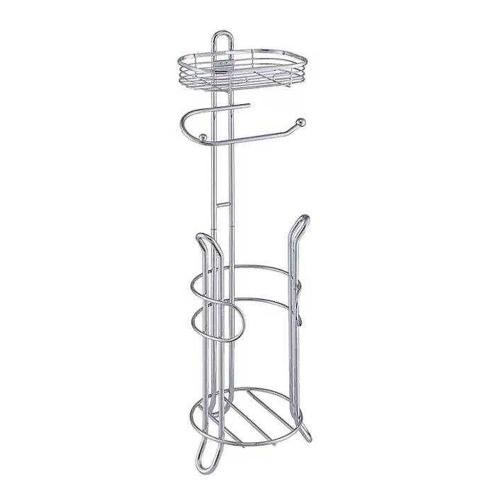 Online Kirklands Home Toilet Paper Storage Stand with Basket Silver