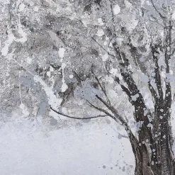 New Kirklands Home Silver Tree Rice Paper Framed Art Print