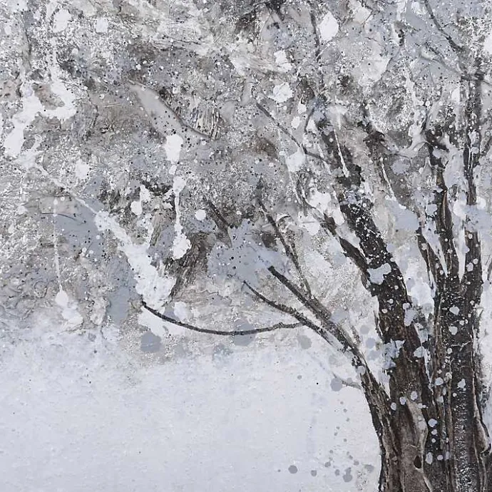 New Kirklands Home Silver Tree Rice Paper Framed Art Print