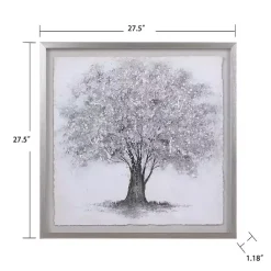 New Kirklands Home Silver Tree Rice Paper Framed Art Print