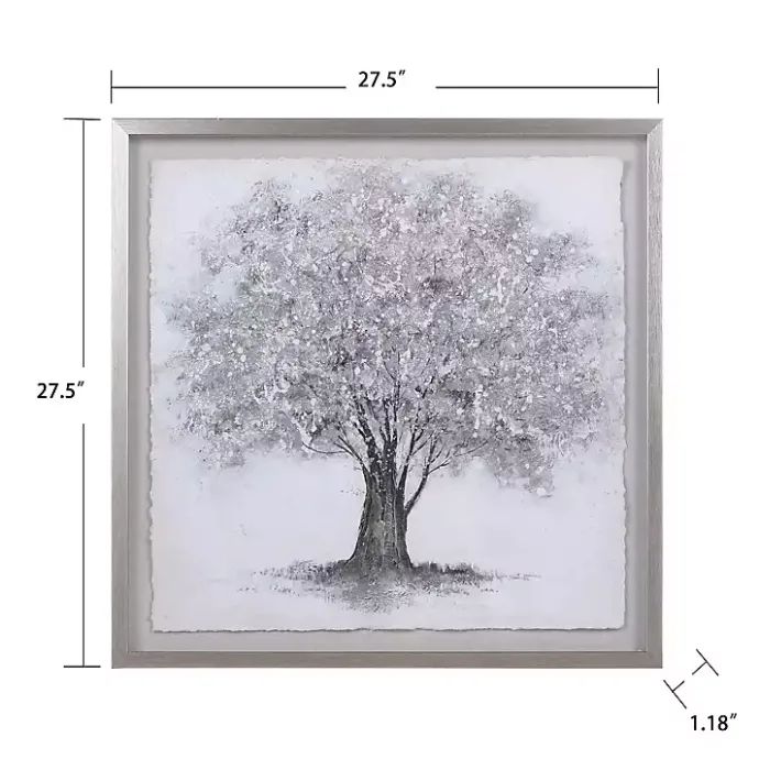 New Kirklands Home Silver Tree Rice Paper Framed Art Print