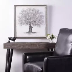 New Kirklands Home Silver Tree Rice Paper Framed Art Print