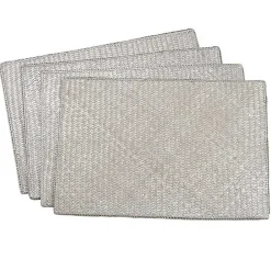 Hot Kirklands Home Woven Water Hyacinth Placemats, Set of 4 Silver