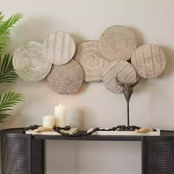 Online Kirklands Home Silvery Rivers Layered Disks Wall Plaque