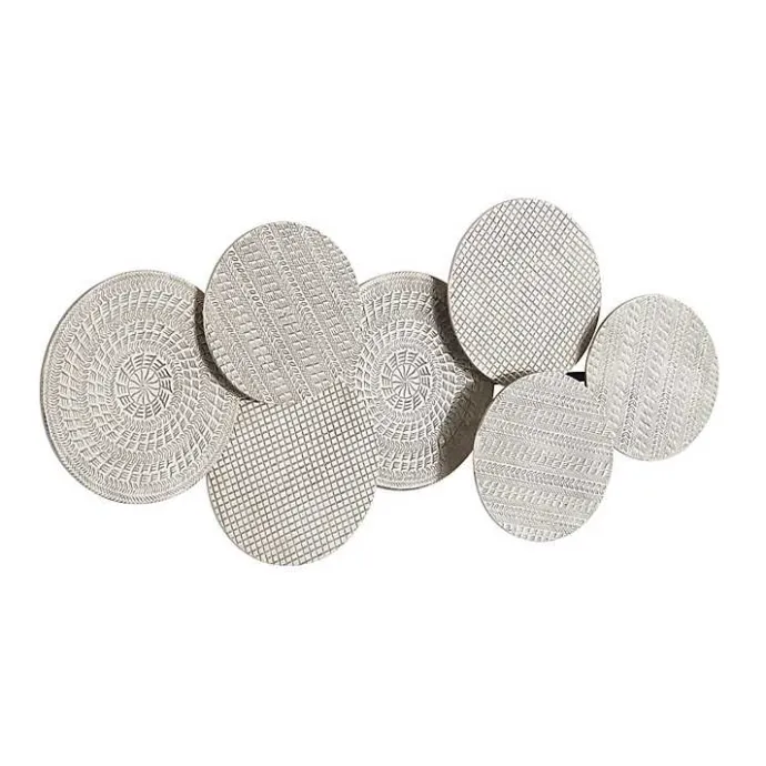 Online Kirklands Home Silvery Rivers Layered Disks Wall Plaque