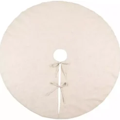Best Kirklands Home Simple Beige Linen Blend Tree Skirt, 72 in. Tan
