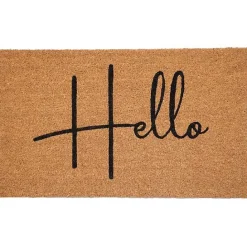 Best Kirklands Home Simple Hello Script Doormat, 36x24 Brown