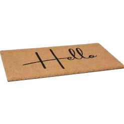 Best Kirklands Home Simple Hello Script Doormat, 36x24 Brown
