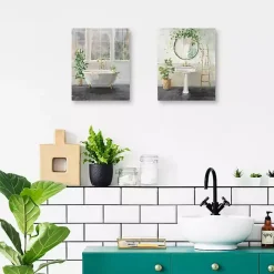 Clearance Kirklands Home Simple Pleasures Bath Canvas Art Prints, Set of 2