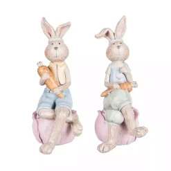 Sale Kirklands Home Sitting Bunny Couple Figurines, Set of 2 Multi