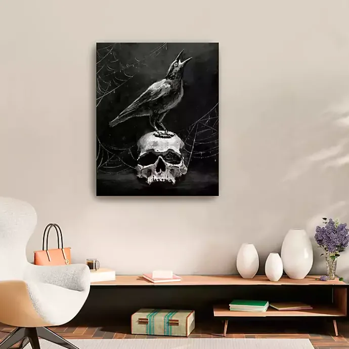 Kirklands Home Skull & Raven Canvas Art Print, 24x30