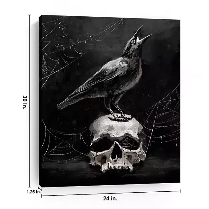 Kirklands Home Skull & Raven Canvas Art Print, 24x30