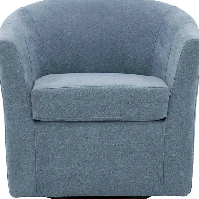 Kirklands Home Sky Chloe Swivel Accent Chair Blue
