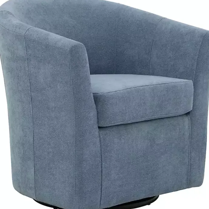 Kirklands Home Sky Chloe Swivel Accent Chair Blue