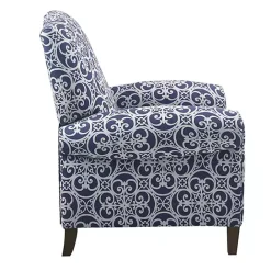 Sale Kirklands Home Sky Fretwork Upholstered High Back Recliner Blue