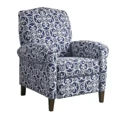 Sale Kirklands Home Sky Fretwork Upholstered High Back Recliner Blue
